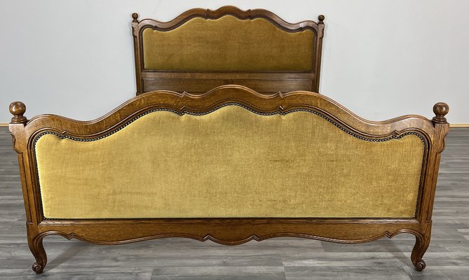 Vintage French Louis Xv Style Oak King, Vintage King Bed Frame Wood