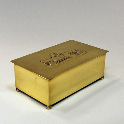 Lidded Brass Box from Eisenacher Motorenwerk, 1910s for sale at Pamono