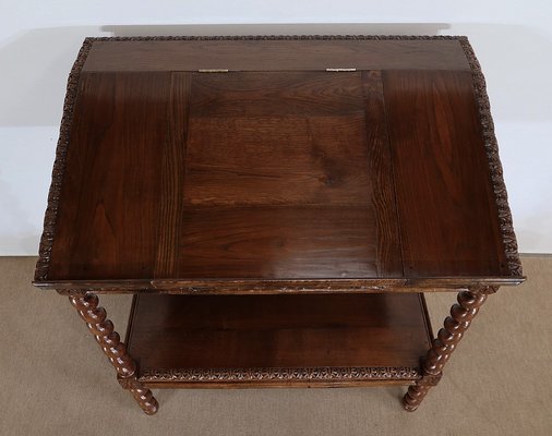 Bureau Plat En Chêne De Style Louis XIII XIX Eme Siècle