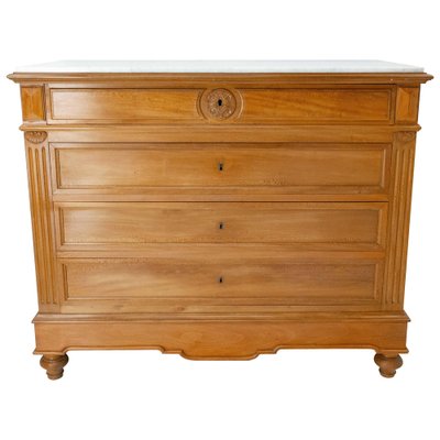19th Century French Marble Top Commode Chest of Drawers by Louis Philippe