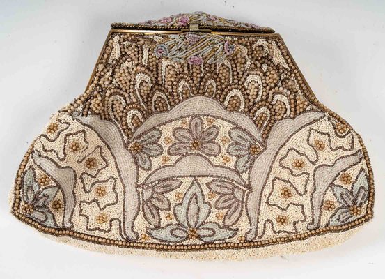 Pochette de Soiree avec Soie Perles de Verre et Fils d Or Brodes de Harrods