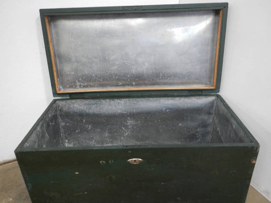1950s Vintage Industrial Military Foot Locker With Tray