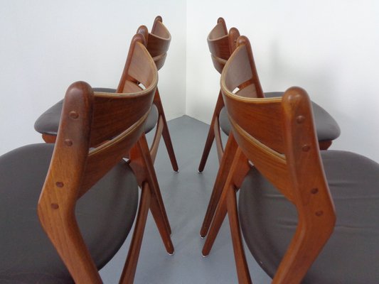 Teak & Leather Model 310 Dining Chairs by Erik Buch for Chr Teak & Leather Model 310 Dining Chairs by Erik Buch for Chr