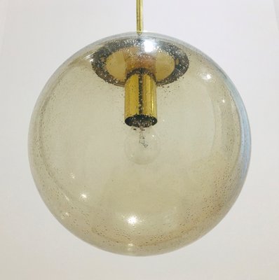 Large Mid Century Smoked Air Bubbled Glass Ball Pendant Light From Limburg Germany 1970s For At Pamono - Big Glass Ball Ceiling Light
