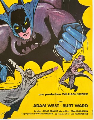 Póster francés de la película Batman, años 70 en venta en Pamono