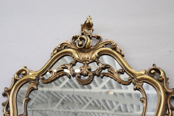 Carved and Gilded Wood Console Table with Mirror, 1930s for Carved and Gilded Wood Console Table with Mirror, 1930s for