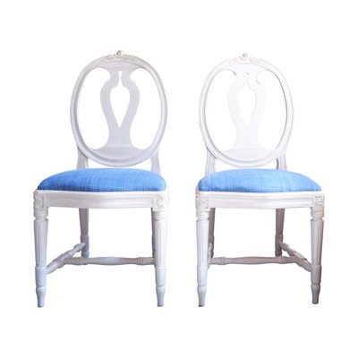 Gustavian Rose Carved Chairs with Single Carved Rose Details Set of 2 for sale at Pamono
