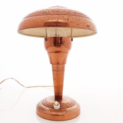 Lampe De Table Art Déco En Cuivre - Années 1930 - Luminaire Vintage D'occasion