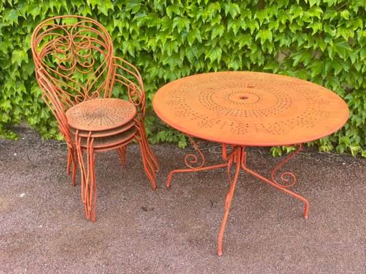 Garden Furniture in Wrought Iron, 1960s, Set of 5 for sale at Pamono