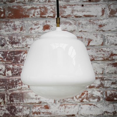 239 Vintage antique 40's Glass Ceiling Light Lamp Fixture Chandelier white 