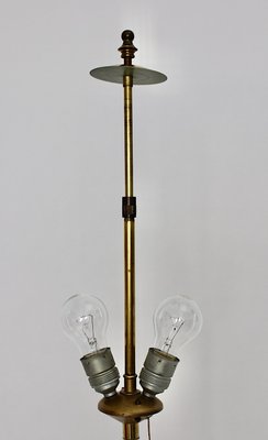 Mid-Century White Golden Metal Floor Lamp, Italy, 1950s for sale