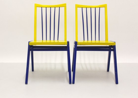 Blue and online yellow dining chairs