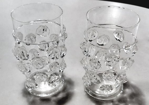 Bicchieri da cocktail vintage in vetro di Murano di Maestro Bon Aldo,  Italia, set di 2 in vendita su Pamono