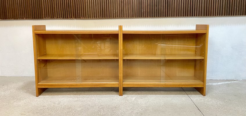 German Low Vitrine Sideboards with Glass Sliding Doors from Deutsche Werkstätten, 1950s, Set of 2 for sale at Pamono