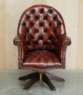 Brown leather captains chair outlet