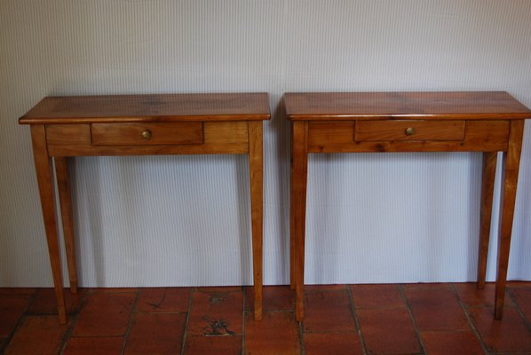 Consolle vintage in legno, set di 2 in vendita su Pamono