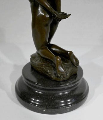 Buste Sculpté En Bronze Véritable - Jeune Fille - Signé Césaro - État Impeccable (XXème Siècle)