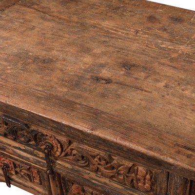 Elm Single Plank Coffee Table From Gansu - 19thC Elm Single Plank Coffee Table From Gansu - 19thC