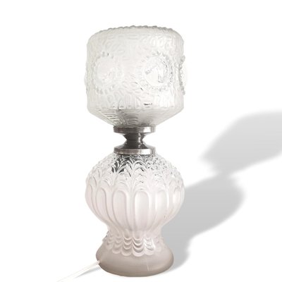 Clear Cut Glass Table Lamp 1950s, Victorian Cut Crystal Table Lamp