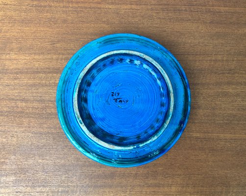 Large Mid-Century Rimini Blu Pottery Bowl by Aldo Londi for Large Mid-Century Rimini Blu Pottery Bowl by Aldo Londi for