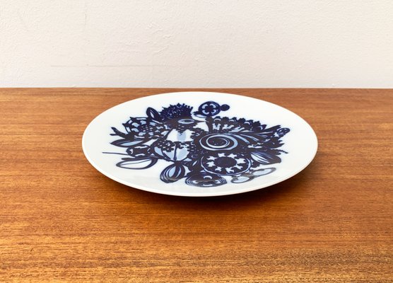 Vintage German Peacock Wall Plate Plaque by Bjørn Wiinblad for