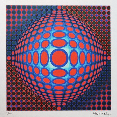 Victor Vasarely, Op Art Composition, 1970s, Lithograph for sale at Pamono
