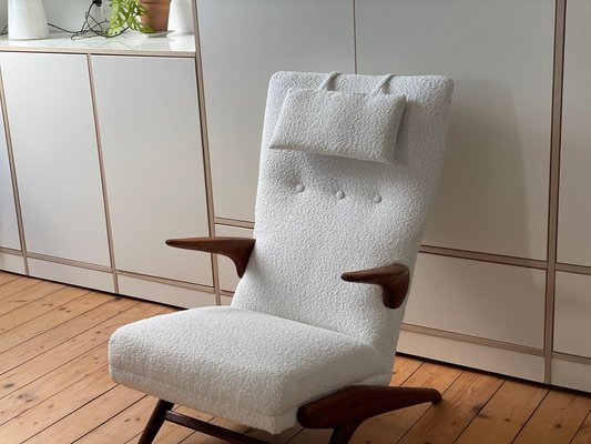 Boucle chair online and ottoman