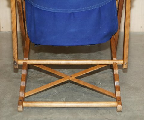 Set of Antique Haxyes Steamer Deck Chairs with Canopy Top and