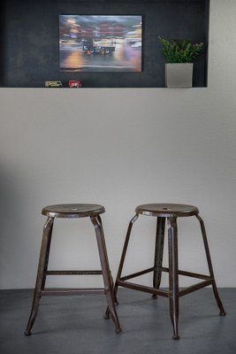 2 chaises industrielles Nicolle vintage – métal noir – style atelier - Ameublement