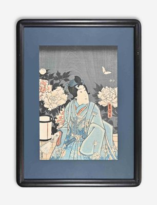 Woodblock Print of A Kabuki Actor By Kunisada - 19thC Woodblock Print of A Kabuki Actor By Kunisada - 19thC