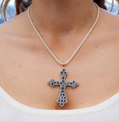 Silver Cross Pendant Necklace 
