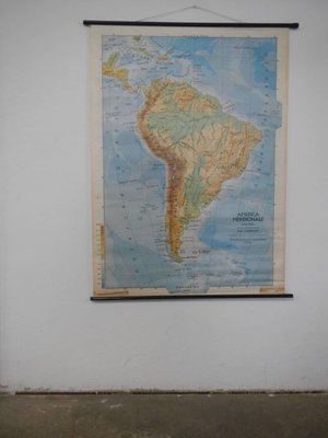 Southern America Map from IGDA Officine grafiche Novara, 1975 for