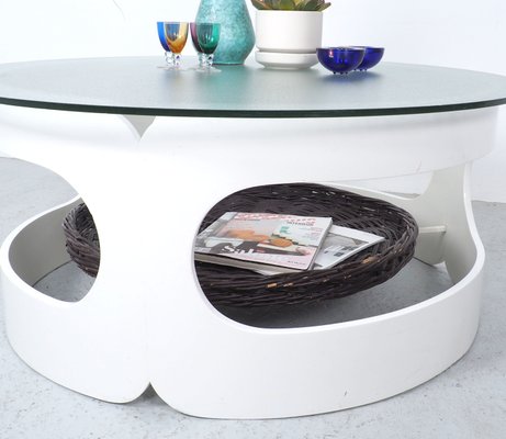 Vintage Coffee Table In White With, White Gloss Retro Coffee Table