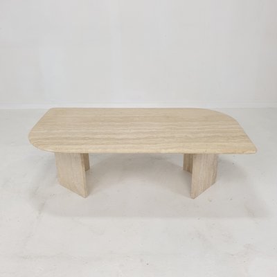 Italian Travertine Coffee Table, 1980s for sale at Pamono