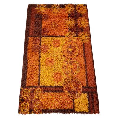 Original Scandinavian Square Pattern Rya Rug by Ege Taepper
