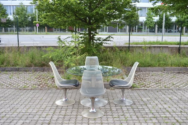 Acrylic Glass Tulip Dining Table Chairs from Chromcraft Set of 5 for sale at Pamono