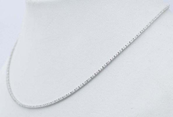 18 Karat White Gold Tennis Necklace for 