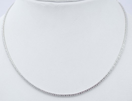 18 Karat White Gold Tennis Necklace for 