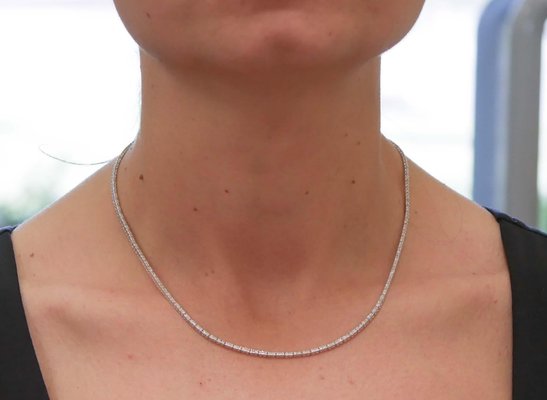18 Karat White Gold Tennis Necklace for 