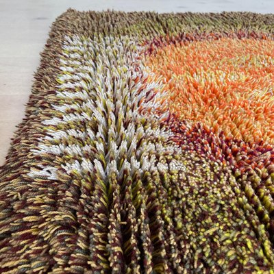 Scandinavian High Pile Abstract Rya Rug Carpet, Finland, 1960s for