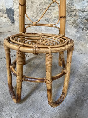 Mid Century Modern French Riviera Chairs In Bamboo And Rattan 1960s Set Of 2 For Sale At Pamono