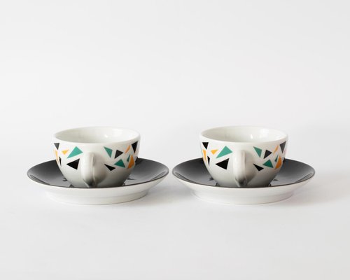 Porcelain Coffee Cups by Terrazzo from Hutschenreuther, 1980s, Set of 2 for  sale at Pamono