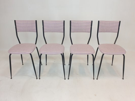 Italian Metal Dining Chairs 1960s Set of 4 for sale at Pamono