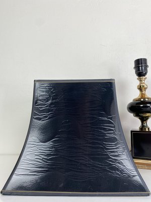 Pied de lampe Le Dauphin pomme verre métal doré années 70