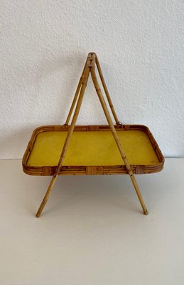 Rattan Folding Service Tray, 1960s for sale at Pamono