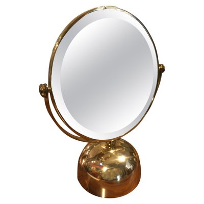 Specchio da trucco girevole e regolabile in ottone dorato in vendita su  Pamono