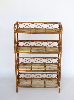 Vintage bamboo shelving unit deals