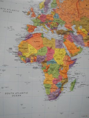 Mappa del mondo in carta laminata