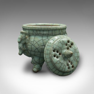 Brûle-Encens Vintage Oriental – Métal, Motifs Fleurs, Fait Main, Chine