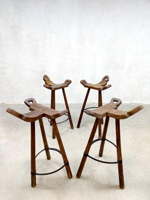 Vintage Brutalist Spanish Bar Stools for sale at Pamono